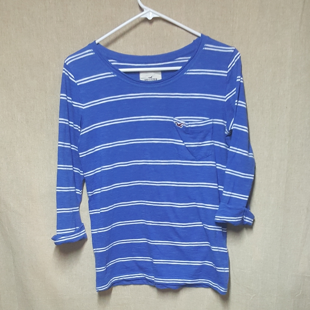 Hollister 3/4 Sleeve Striped Tee